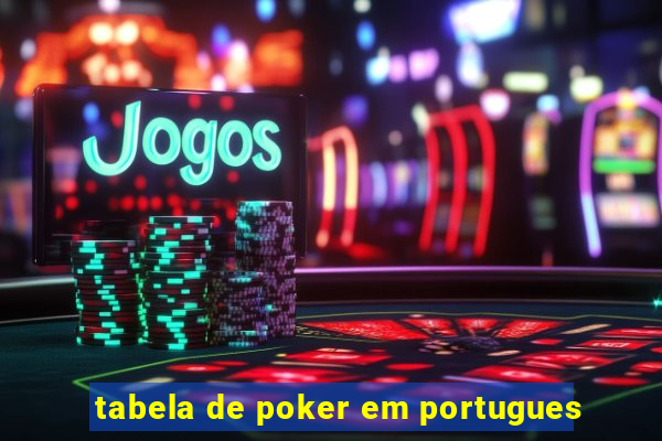 tabela de poker em portugues