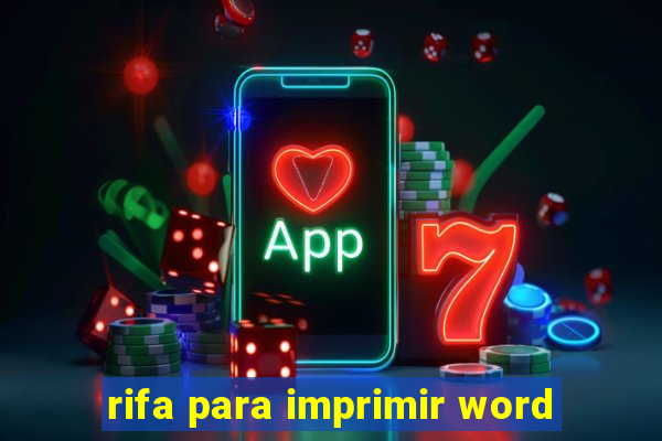 rifa para imprimir word