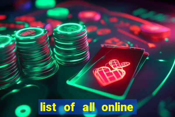 list of all online bingo sites