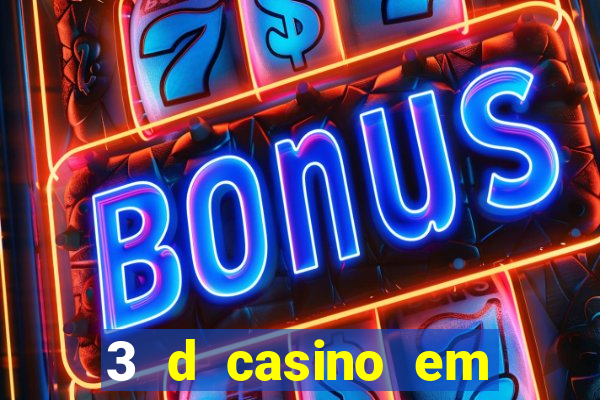 3 d casino em movimento com baralho