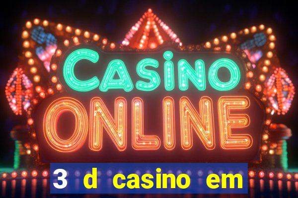 3 d casino em movimento com baralho