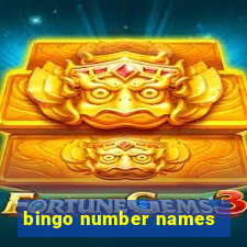 bingo number names