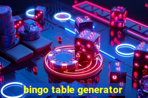 bingo table generator