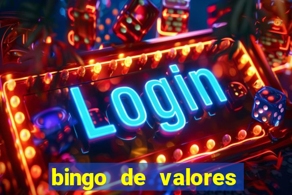 bingo de valores para imprimir