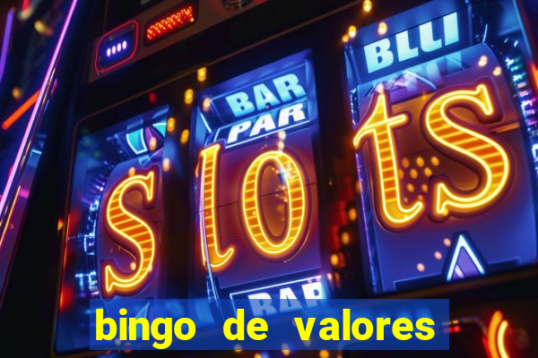 bingo de valores para imprimir