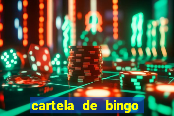 cartela de bingo de letras