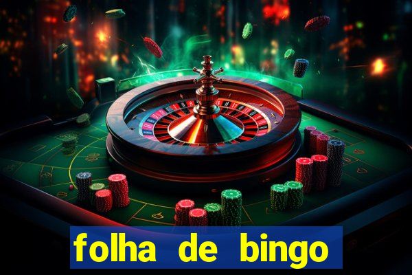 folha de bingo para imprimir