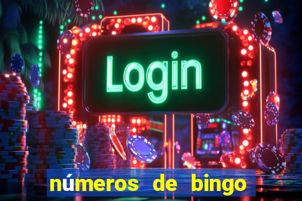 números de bingo de 1 a 75